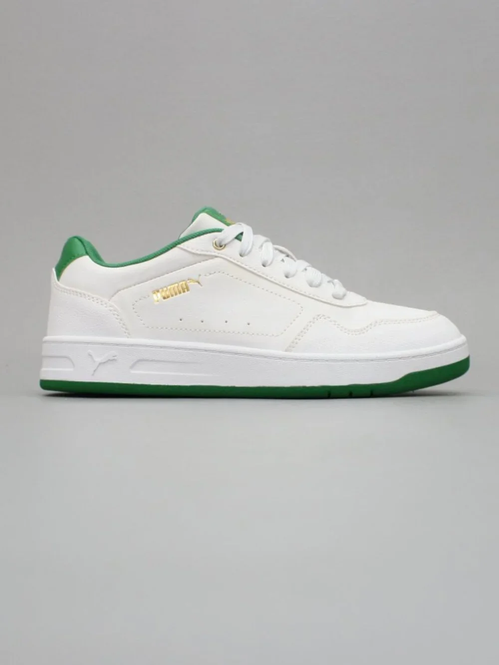 Puma Ladies 8 Court Classy White Green Sneakers Tennis Fashion Shoes - 395021-13